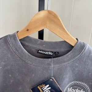 Modelo Beer Stone Washed Gray Crewneck Sweatshirt Men Small Cotton Blend NWT